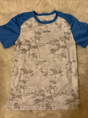 Spalding White & Blue Raglan Performance Shirt